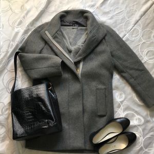 JCrew Mercantile Grey Classic Wool Coat